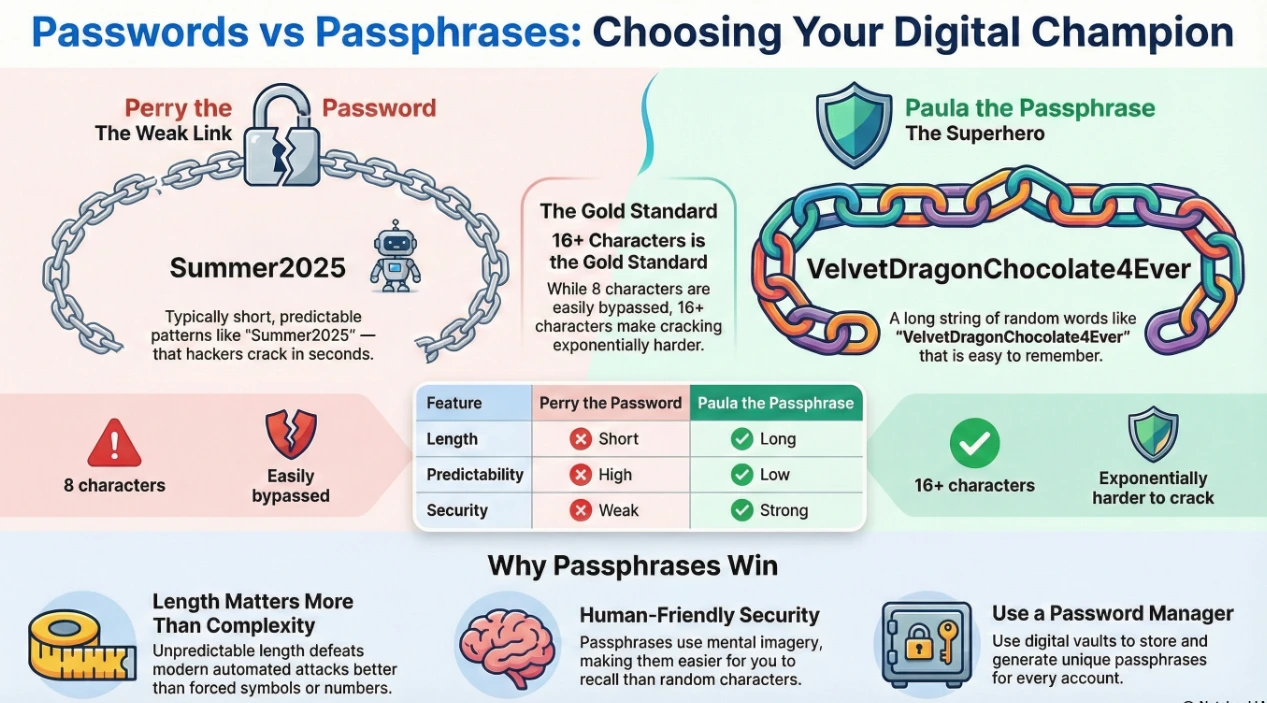 Passwords vs Passphrases security comparison