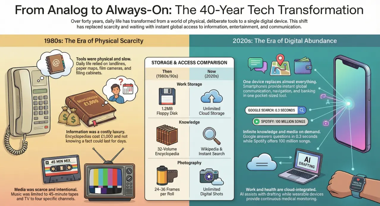 Technology evolution from 1980s to today