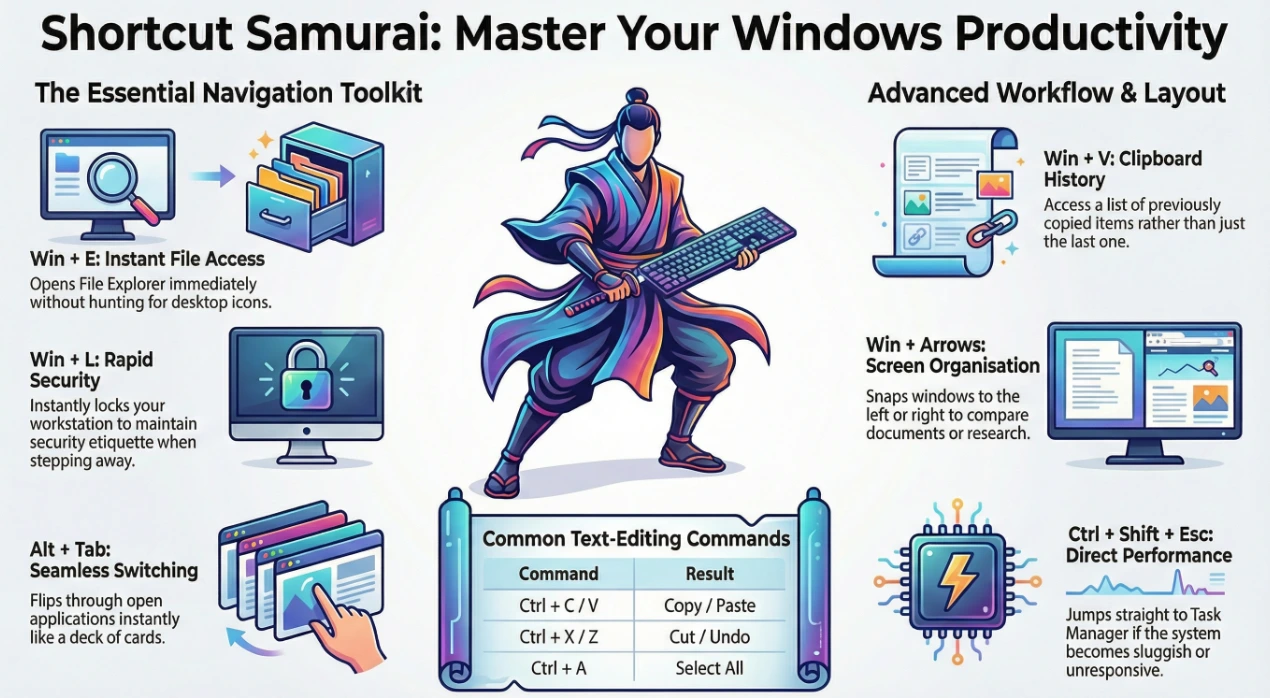 Windows keyboard shortcuts productivity guide