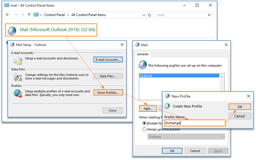 add email account in outlook 2016